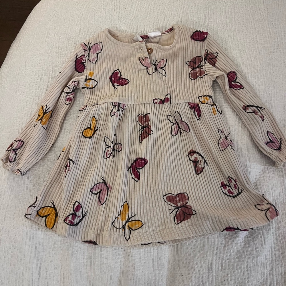 Zara baby ribbed butterfly dress size 9-12mo. PERFECT CONDITION